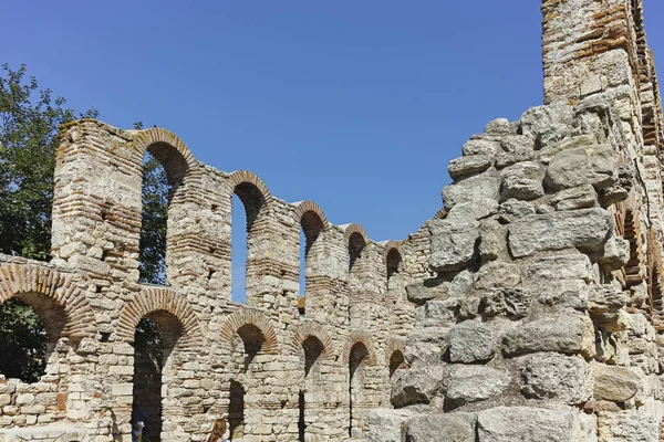 Nessebar Bulgaria Agosto 2018 Ruinas Antigua Iglesia Santa Sofía Ciudad — Foto de Stock