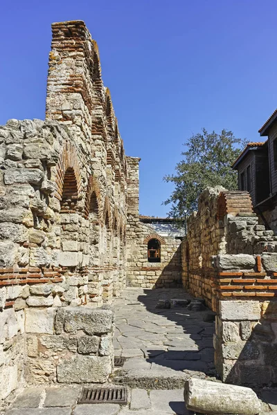 Nessebar Bulgaria Agosto 2018 Ruinas Antigua Iglesia Santa Sofía Ciudad — Foto de Stock