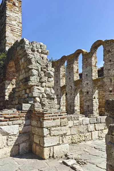 Nessebar Bulgaria Agosto 2018 Ruinas Antigua Iglesia Santa Sofía Ciudad — Foto de Stock