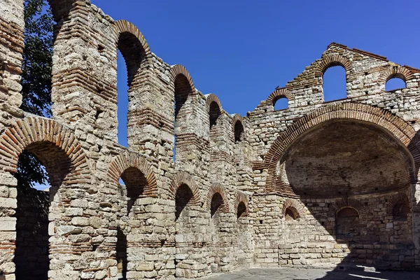 Nessebar Bulgaria Agosto 2018 Ruinas Antigua Iglesia Santa Sofía Ciudad — Foto de Stock