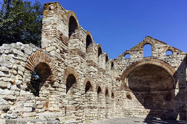 Nessebar Bulgaria Agosto 2018 Ruinas Antigua Iglesia Santa Sofía Ciudad — Foto de Stock