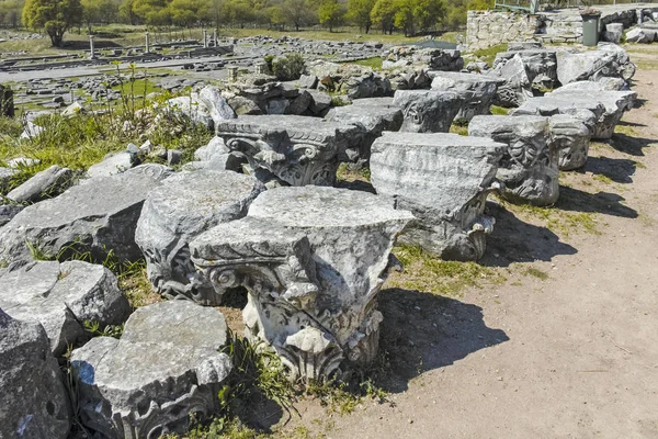 Ruínas Cidade Antiga Filipos Macedônia Oriental Trácia Grécia — Fotografia de Stock