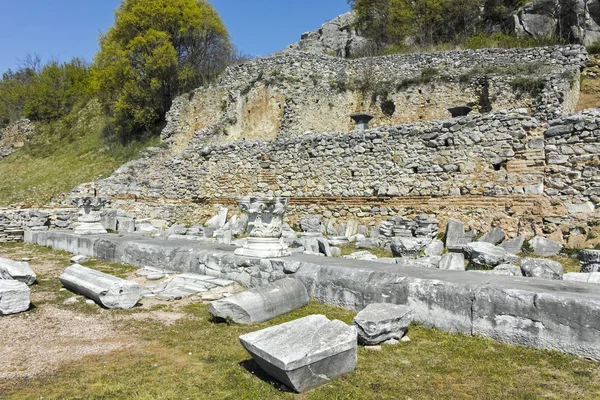 Ερείπια Της Αντίκα Της Πόλης Των Φιλίππων Της Ανατολικής Μακεδονίας — Φωτογραφία Αρχείου