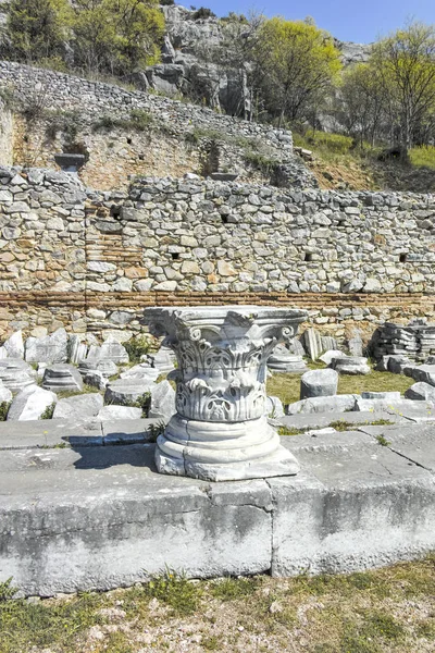 Ruínas Cidade Antiga Filipos Macedônia Oriental Trácia Grécia — Fotografia de Stock