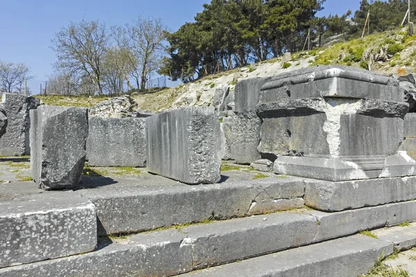 Starověké Rozvaliny Archeologickém Nalezišti Philipi Východní Makedonie Thrákie Řecko — Stock fotografie