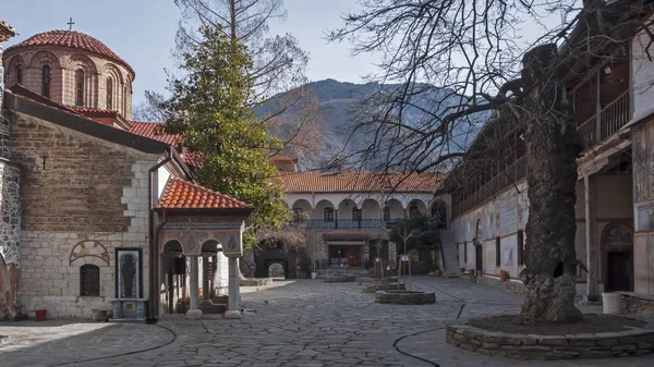 Bachkovo Kloster Bulgarien Februari 2019 Medeltida Byggnader Bachkovo Kloster Dormition — Stockfoto