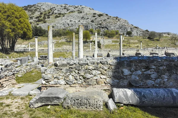 Philippi Doğu Makedonya Trakya Arkeoloji Kalıntısındaantik Kalıntılar Panoraması Yunanistan — Stok fotoğraf
