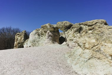 Bulgaristan 'ın Kardzhali bölgesindeki Beli plast köyü yakınlarındaki Kaya oluşumlu Mantar Mantarları