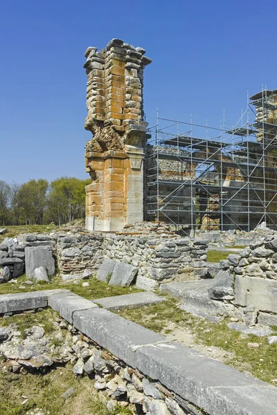 Basílica Área Arqueológica Antigua Filipos Macedonia Oriental Tracia Grecia —  Fotos de Stock
