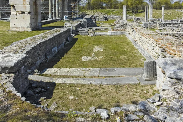 Bazilika Archeologické Oblasti Starověkého Philippi Východní Makedonie Thrákie Řecko — Stock fotografie