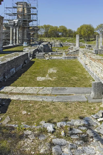 Bazilika Arkeolojik Alan Antik Philippi Doğu Makedonya Trakya Yunanistan — Stok fotoğraf