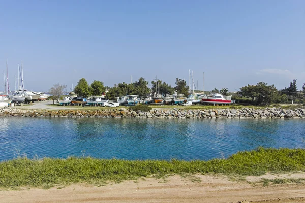 Nea Poteidaia Grekland Mars 2019 Canal Staden Nea Poteidaia Kassandra — Stockfoto