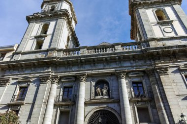 Madrid, İspanya - 23 Ocak 2018: bucak Our Lady iyi tavsiye kilise Madrid şehir, İspanya görünümünü şaşırtıcı