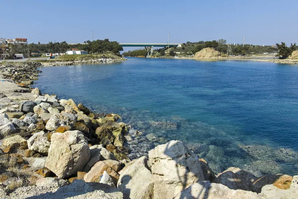 Nea Poteidaia Greece March 2019 Panorama Coastline Nea Poteidaia Kassandra — Stock Photo, Image