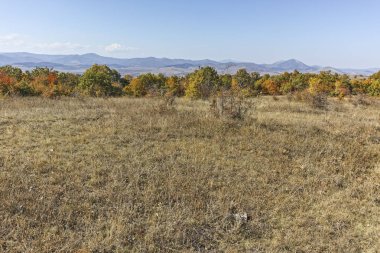 Cherna Gora (Monte Negro) dağının sonbahar panoraması, Pernik Bölgesi, Bulgaristan
