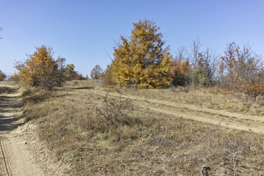 Cherna Gora (Monte Negro) dağının sonbahar panoraması, Pernik Bölgesi, Bulgaristan