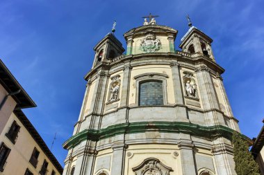 Madrid, İspanya - 23 Ocak 2018: Basilica San Miguel Madrid şehir, İspanya görünümünü şaşırtıcı