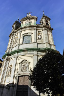 Madrid, İspanya - 23 Ocak 2018: Basilica San Miguel Madrid şehir, İspanya görünümünü şaşırtıcı