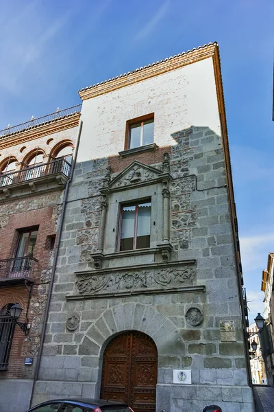 Madrid Spanje Januari 2018 Facade Van Typische Gebouwen Straten Stad — Stockfoto