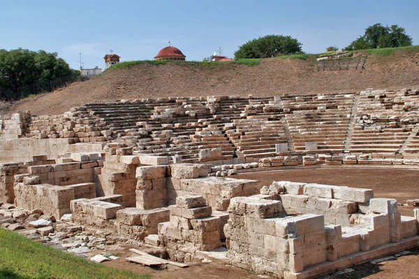 Larissa Grèce Septembre 2011 Amphithéâtre Antique Dans Zone Archéologique Larissa — Photo