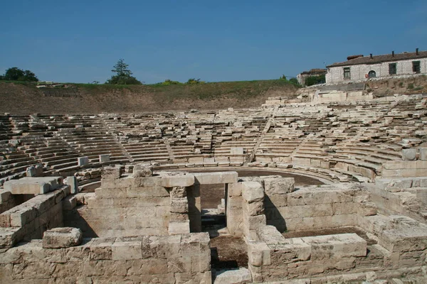 Larissa Řecko Září 2011 Starověký Amfiteátr Archeologické Oblasti Larissa Thesalsko — Stock fotografie