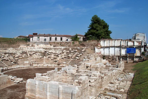 Larissa Grèce Septembre 2011 Amphithéâtre Antique Dans Zone Archéologique Larissa — Photo