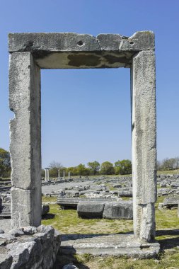 Philippi, Doğu Makedonya ve Trakya arkeolojik alanda Antik Kalıntılar Panoramik görünümü, Yunanistan