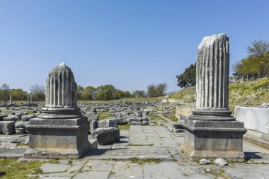 Philippi, Doğu Makedonya ve Trakya arkeolojik alanda Antik Kalıntılar Panoramik görünümü, Yunanistan