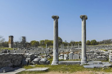 Philippi, Doğu Makedonya ve Trakya arkeolojik alanda Antik Kalıntılar Panoramik görünümü, Yunanistan