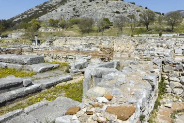 Philippi, Doğu Makedonya ve Trakya arkeolojik alanda Antik Kalıntılar Panoramik görünümü, Yunanistan