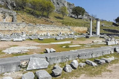 Philippi, Doğu Makedonya ve Trakya arkeolojik alanda Antik Kalıntılar Panoramik görünümü, Yunanistan