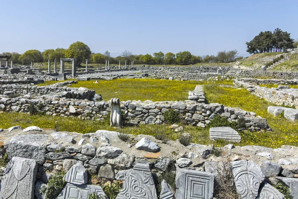 Panoramic View Ancient Ruins Archaeological Area Philippi Eastern Macedonia Thrace — Stock Photo, Image