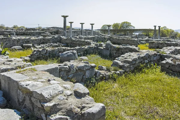 Panoramatický Pohled Starověké Zříceniny Archeologickém Areálu Philipi Východní Makedonie Thrákie — Stock fotografie