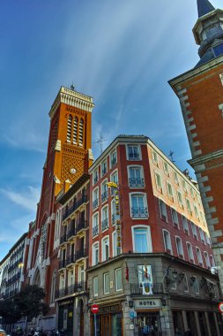 Madrid, İspanya - 23 Ocak 2018: görünümü, kilise Santa Cruz bölgesinde şehir Madrid, İspanya, Amazing