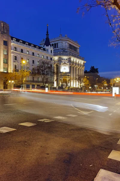 Madrid España Enero 2018 Vista Del Atardecer Gran Vía Instituto — Foto de Stock