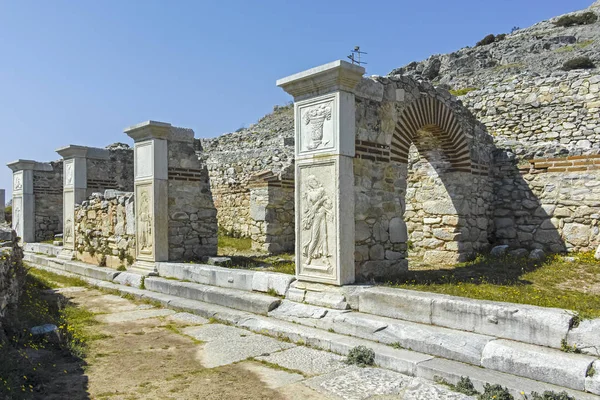 Ruínas Antigas Sítio Arqueológico Filipos Macedónia Oriental Trácia Grécia — Fotografia de Stock