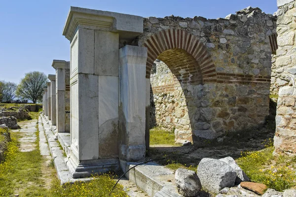 Antiguas Ruinas Sitio Arqueológico Filipos Macedonia Oriental Tracia Grecia — Foto de Stock