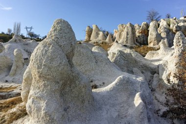Kaya oluşumu Panoraması Kardzhali kasabası yakınındaki taş düğün, Bulgaristan