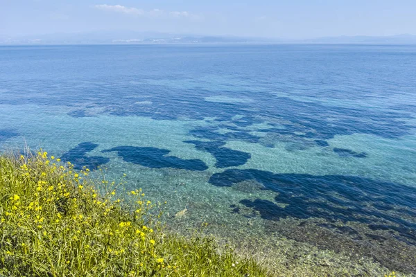 Seascape Coastline Town Nea Fokea Kassandra Chalkidiki Central Macedonia Greece — Stock fotografie