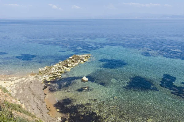 Küstenlandschaft Der Stadt Nea Fokea Kassandra Chalkidiki Zentralmakedonien Griechenland — Stockfoto