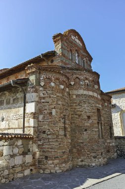 Nessebar, Bulgaristan - 12 Ağustos 2018: Kalıntıları, antik Kilisesi, Saint Stephen Nessebar kasaba, Burgaz bölge, Bulgaristan