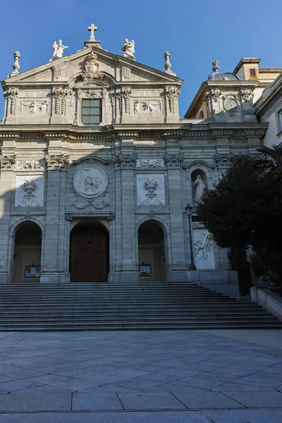 Madrid Espanha Janeiro 2018 Vista Manhã Igreja Santa Bárbara Cidade — Fotografia de Stock