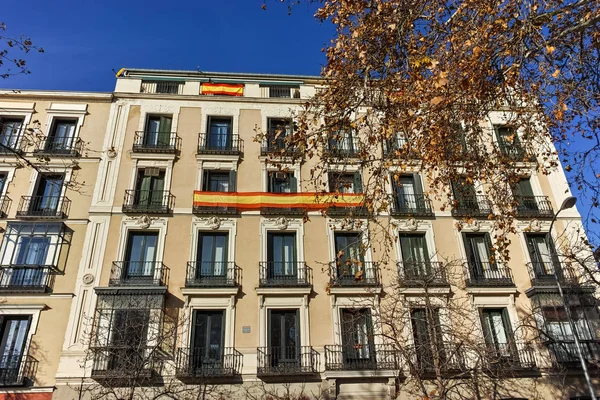Мадрид Іспанія Січня 2018 Фасадні Типових Будівель Вулиць Місті Мадрид — стокове фото