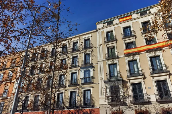 Madrid Spanje Januari 2018 Facade Van Typische Gebouwen Straten Stad — Stockfoto