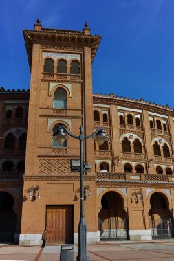 Madrid, İspanya - 24 Ocak 2018: Las Ventas Bullring (Plaza de Toros de Las Ventas) Plaza de torros şehir Madrid, İspanya yer alan