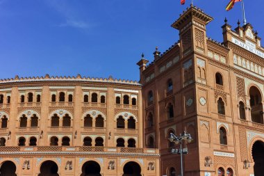 Madrid, İspanya - 24 Ocak 2018: Las Ventas Bullring (Plaza de Toros de Las Ventas) Plaza de torros şehir Madrid, İspanya yer alan
