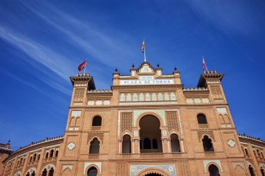 Madrid, İspanya - 24 Ocak 2018: Las Ventas Bullring (Plaza de Toros de Las Ventas) Plaza de torros şehir Madrid, İspanya yer alan