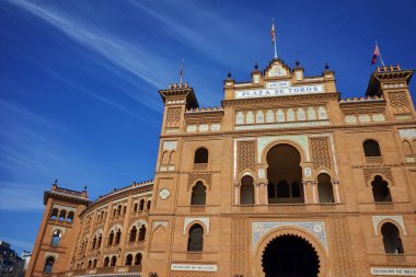Madrid, İspanya - 24 Ocak 2018: Las Ventas Bullring (Plaza de Toros de Las Ventas) Plaza de torros şehir Madrid, İspanya yer alan