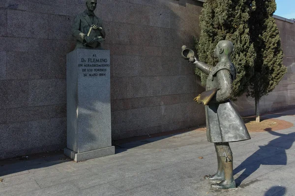 Madrid Spagna Gennaio 2018 Statua Davanti Bullring Las Ventas Plaza — Foto Stock