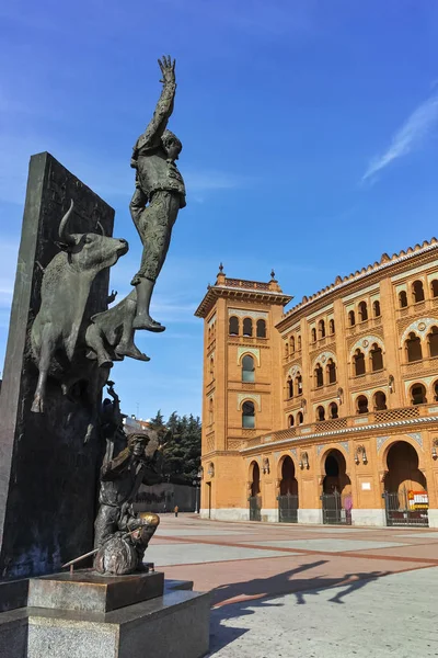 Madrid Spanje Januari 2018 Standbeeld Voor Stierenarena Las Ventas Plaza — Stockfoto